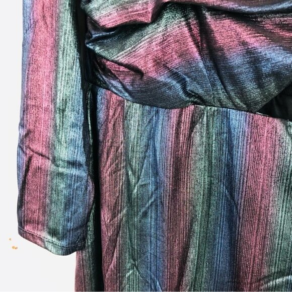 Eloquii Womens Criss Cross Bodice Rainbow Dress Size 20 - Picture 10 of 15